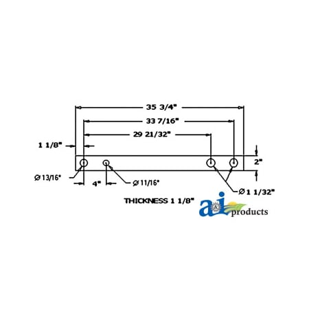 A & I Products Drawbar, Economy 36" x2" x1" A-184611M1